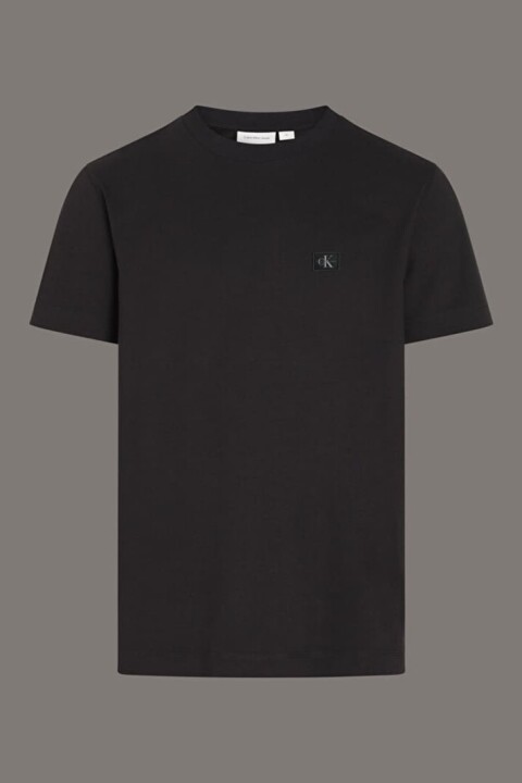Erkek Woven Label T-Shirt - Siyah - Calvin Klein