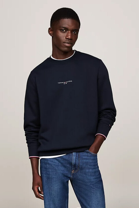 Erkek Yuvarlak Yaka Sweatshirt - Lacivert - Tommy Hilfiger