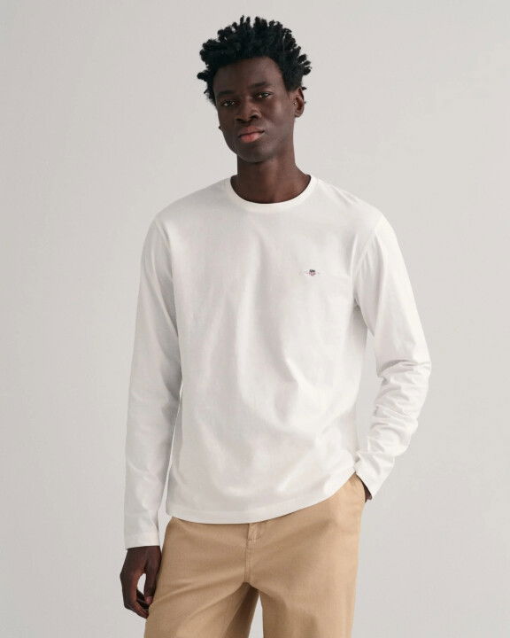 Erkek Regular Fit Bisiklet Yaka T-Shirt-Bej - GANT