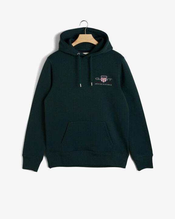 Erkek Regular Fit Kapüşonlu Logolu Sweatshirt-Yeşil - GANT