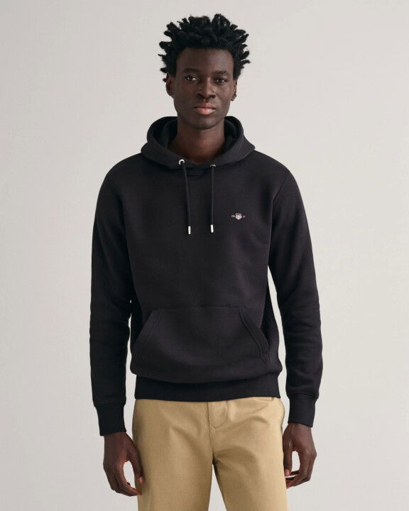Erkek Regular Fit Kapüşonlu Sweatshirt-Siyah - GANT