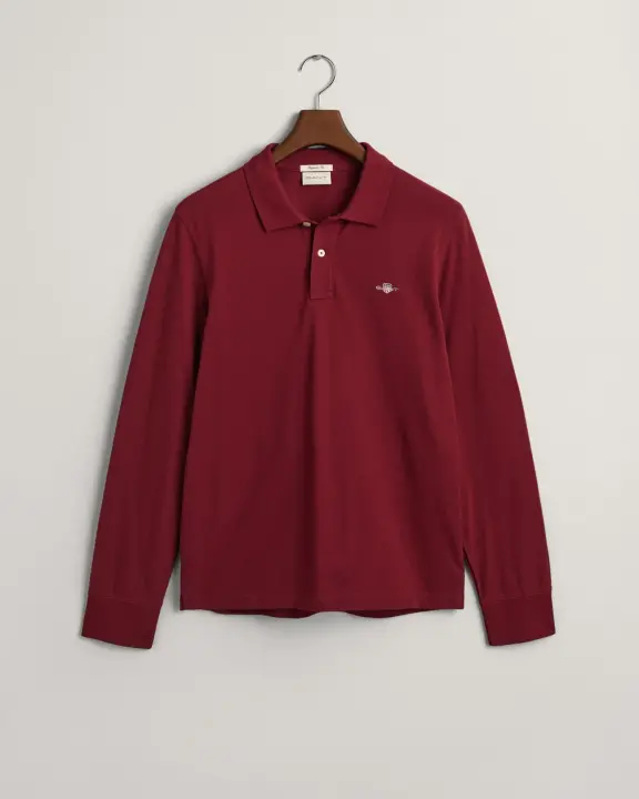 Erkek Regular Fit Logolu Polo Kazak-Bordo - 5