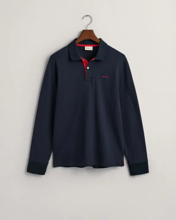 Erkek Regular Fit Logolu Polo Kazak-Lacivert - 5