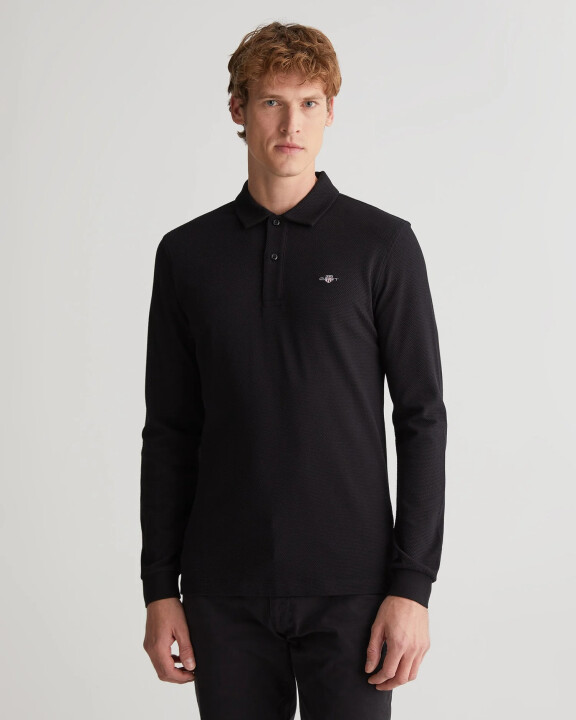 Erkek Regular Fit Logolu Polo Kazak-Siyah - GANT