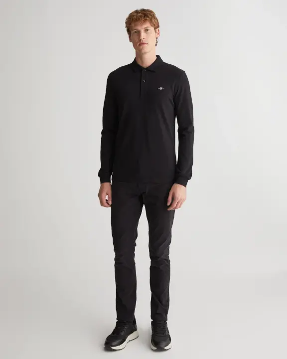 Erkek Regular Fit Logolu Polo Kazak-Siyah - 2