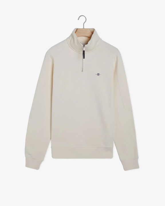 Erkek Regular Fit Yarım Fermuarlı Sweatshirt-Krem - GANT