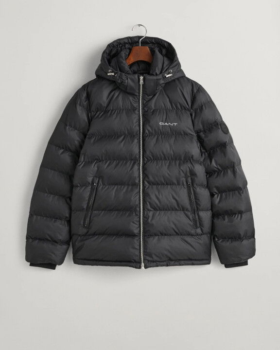 Erkek Siyah Regular Fit Kapüşonlu Mont-Siyah - GANT