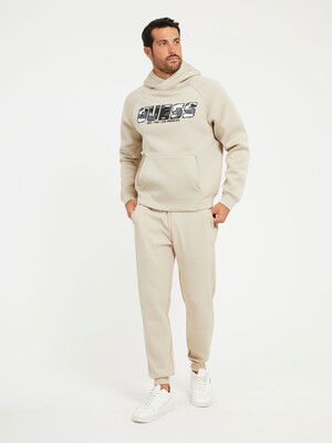 Erkek Önü Guess Logolu Sweatshirt - Bej - GUESS