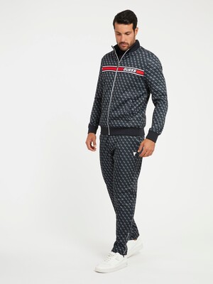 Erkek Tamamı Logolu Jogger Pantolon-Siyah - 2