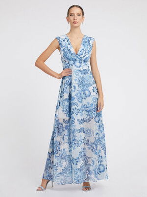 Sl Gılda Long Elbise W3Gk60Wdw52-Mavi - GUESS