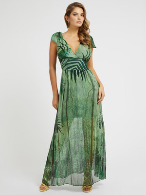 SL SMOCKED VENUS Elbise W3GK50WE550-Yeşil - GUESS