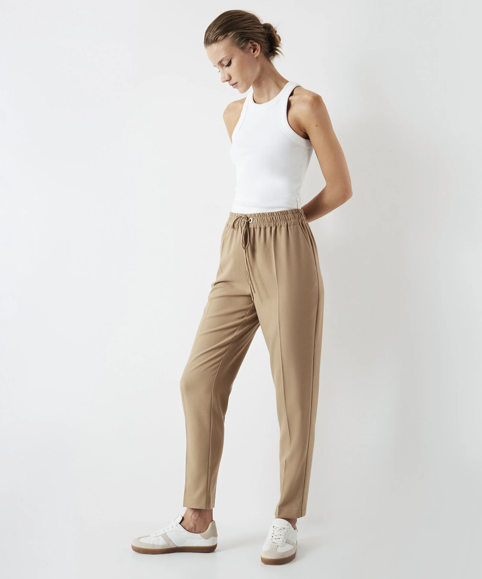 Drapey Fit Pantolon-Camel - 3