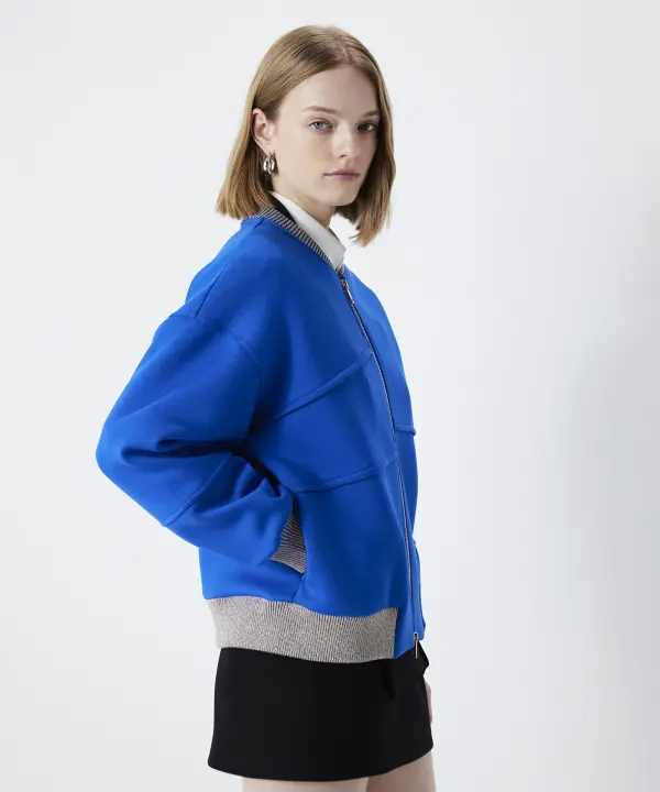 Kadın Ribana Mix Sweatshirt-mavi - 3