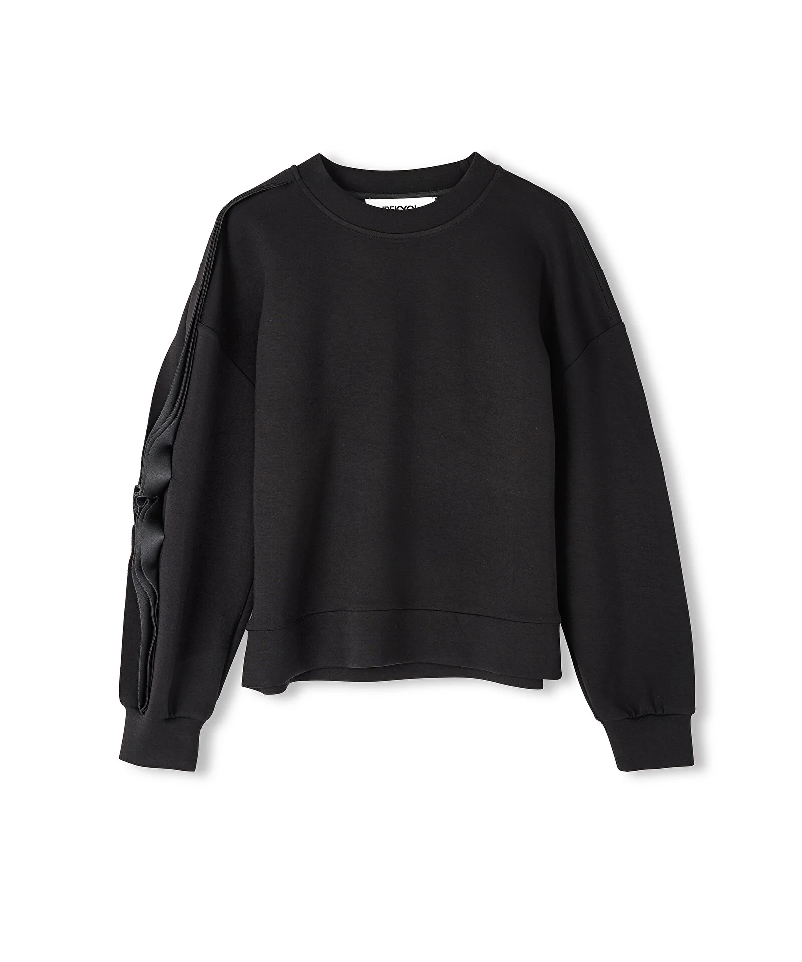 Oversize Scuba Sweatshirt-Siyah - 5