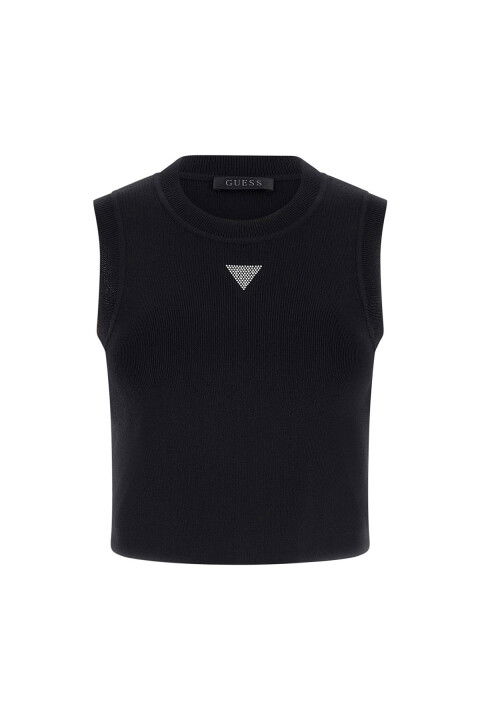 Kadın Alexia Tank Top Accessories T-Shirt - Siyah - Guess