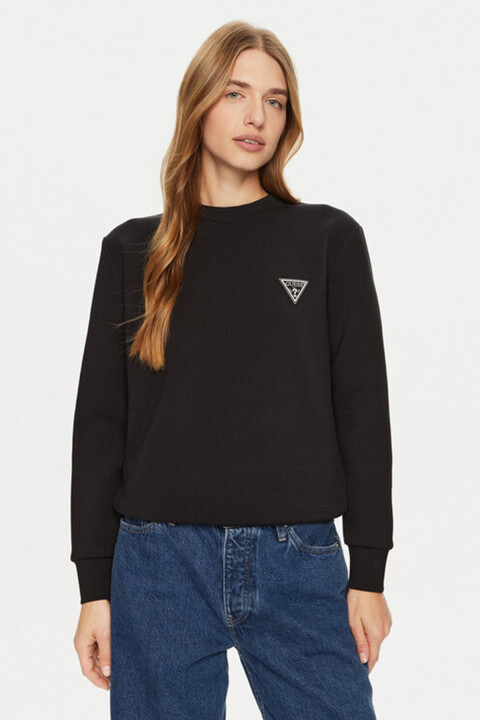 Kadın ANN CN Netro Regular Sweatshirt - Siyah - GUESS