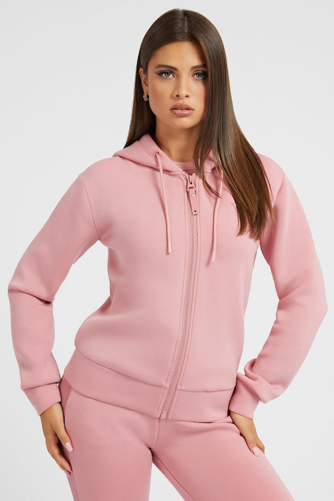 Kadın Arkası Üçgen Logolu Scuba Sweatshirt - Toz Pembe - GUESS