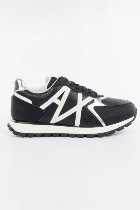 Kadın Armani Exchange Sneaker Ayakkabı - Siyah Beyaz - 2