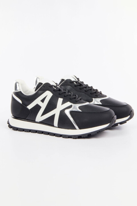 Kadın Armani Exchange Sneaker Ayakkabı - Siyah Beyaz - 8