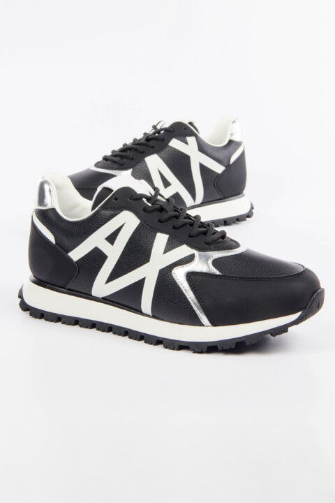 Kadın Armani Exchange Sneaker Ayakkabı - Siyah Beyaz - Armani Exchange