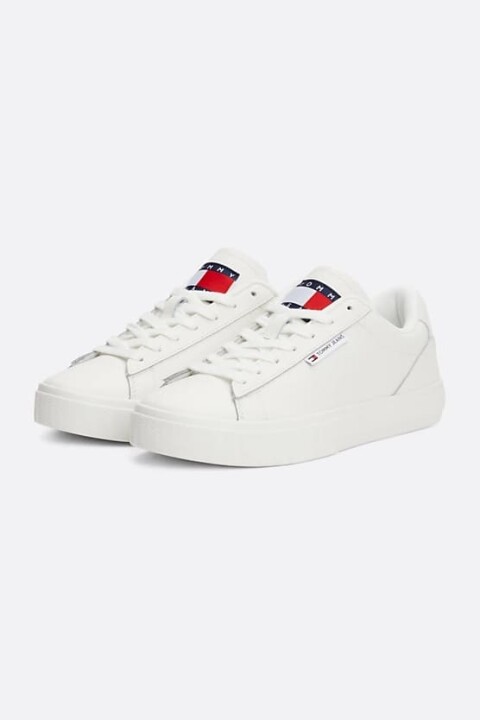 Kadın Bardak Tabanlı Deri Sneaker - Beyaz - Tommy Hilfiger