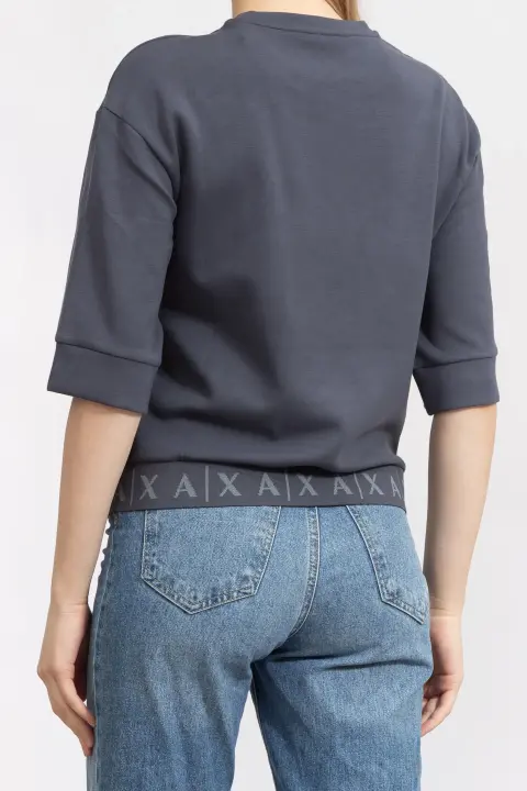 Kadın Bisiklet Yaka Sweatshirt - Antrasit - 4