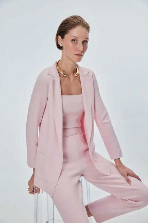 Kadın Bol Kesim Cepli Blazer Ceket - Pembe - Join Us