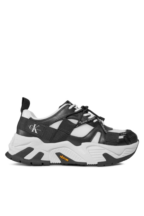 Kadın CHUNKY RUNNER VIBRAM MIX ML FAD Sneaker Ayakkabı - Siyah Beyaz - CALVIN KLEIN