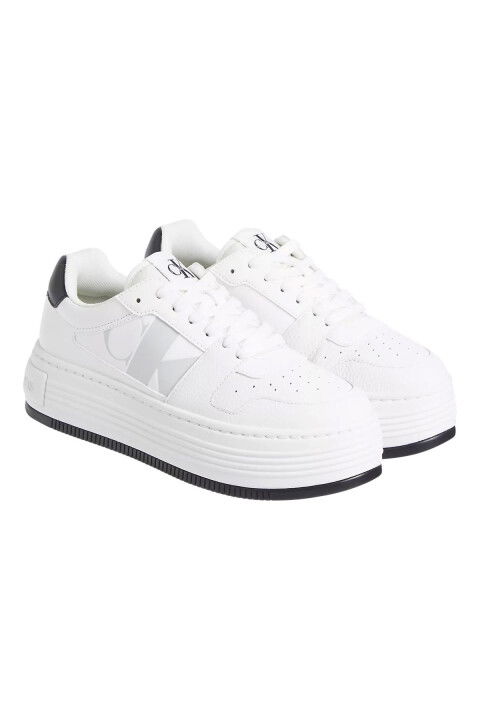 Kadın Ck Bold Flatf Düçük Bağcıklı Sneaker Ayakkabı - Beyaz - Calvin Klein