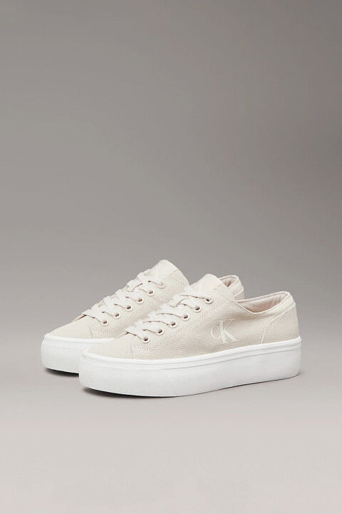 Kadın Ck Canvas Platform Sneakers - Ekru - Calvin Klein