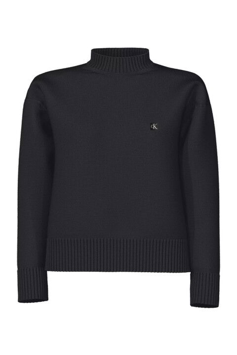 Kadın Ck Embro Badge Kazak - Siyah - CALVIN KLEIN