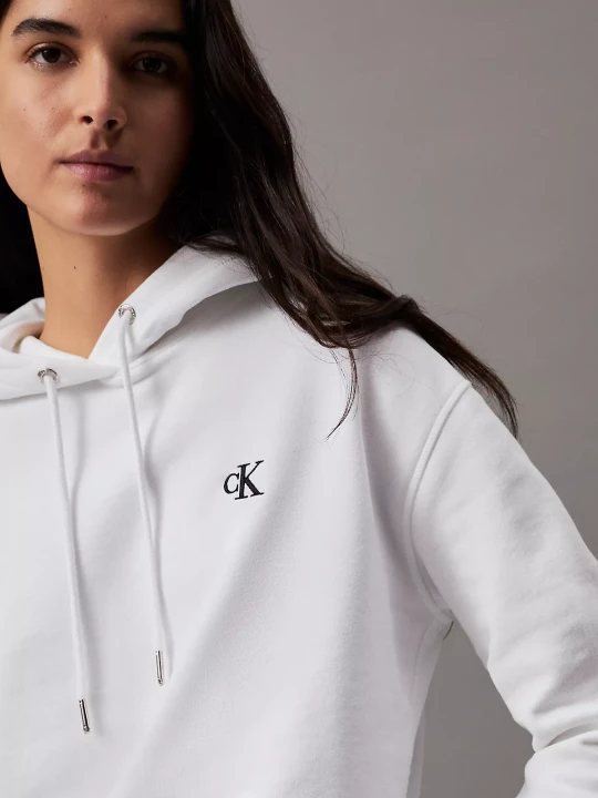 Kadın CK EMBROIDERY HOODIE Sweatshirt-Beyaz - 3