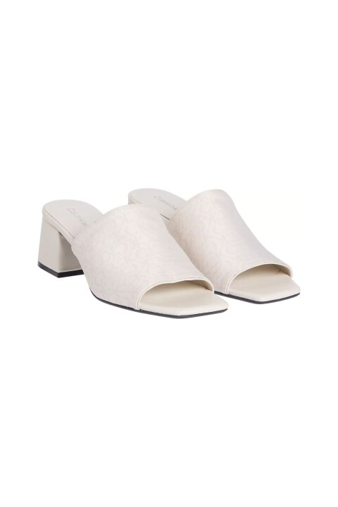 Kadın Ck Heel Slide 50 Jacq Topuklu Terlik - Ekru - Calvin Klein