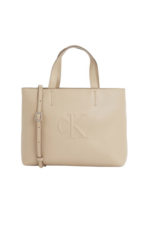 Kadın Ck Mini Tote Çanta - Bej - Calvin Klein