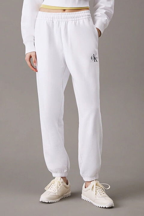 Kadın Ck Monologo French Terry Jogger - Beyaz - Calvin Klein