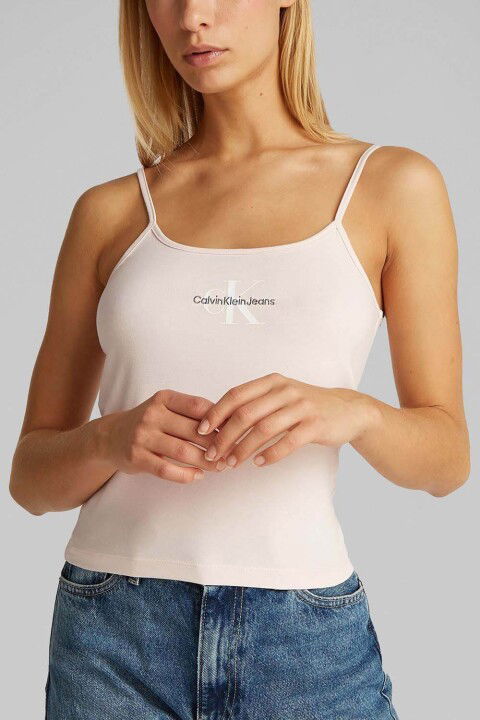 Kadın Ck Monologo Strappy T-Shirt - Pembe - Calvin Klein