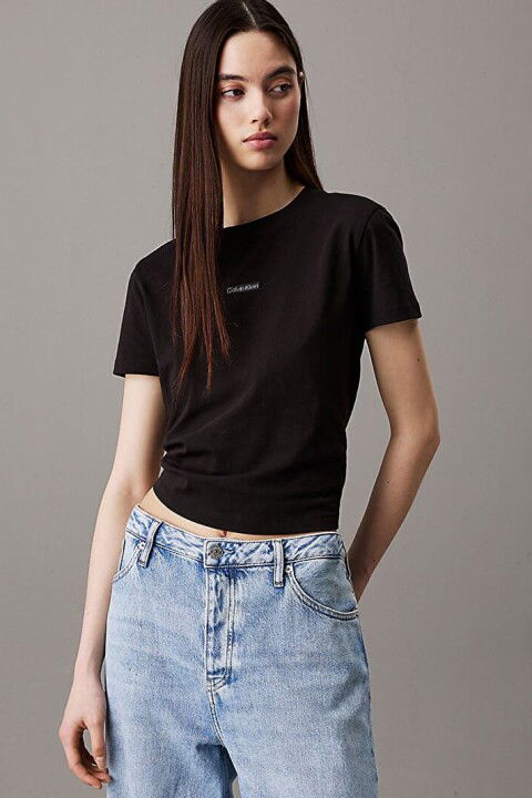 Kadın Ck Placed İnstitutional T-Shirt - Siyah - Calvin Klein