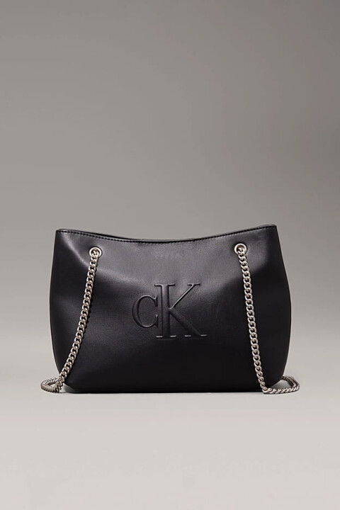 Kadın Ck Sculpted Chain El Çantası - Siyah - Calvin Klein