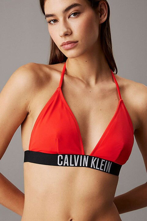 Kadın Ck Triangle Bikini Üstü - Kırmızı - Calvin Klein