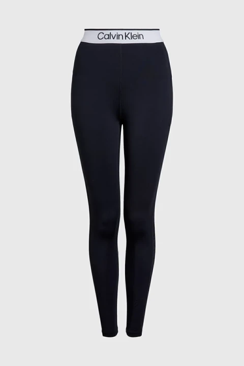 Kadın CK WO Legging Leggings Sportif Görünümlü Tayt - Siyah - 2