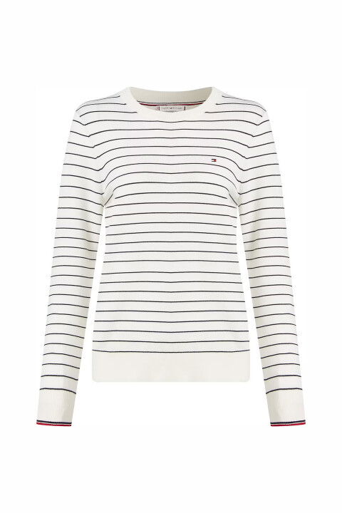 Kadın Co Jersey Stitch Kazak - Beyaz - Tommy Hilfiger
