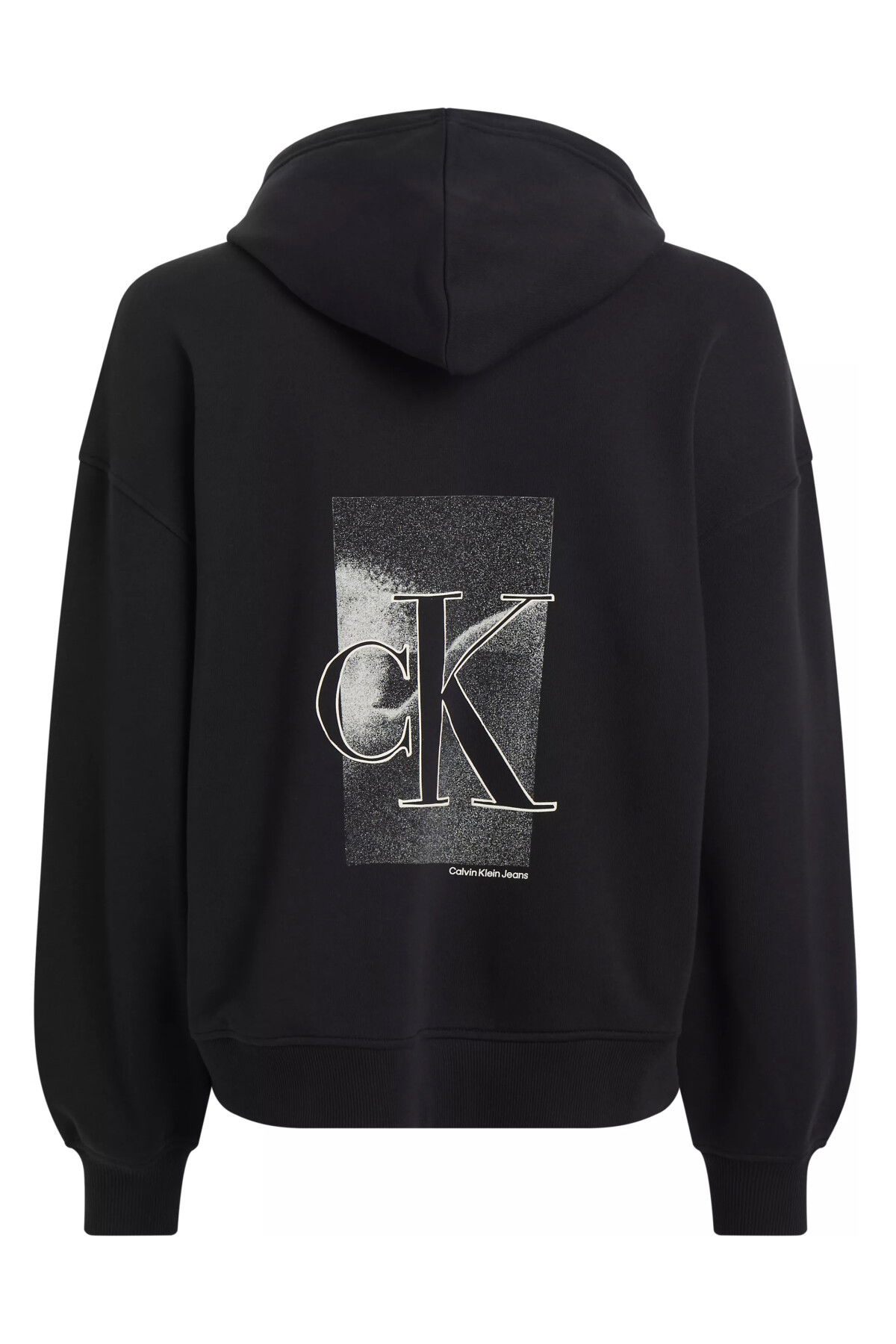 Kad n D ffused Ck Z p Through Sweatshirt Siyah