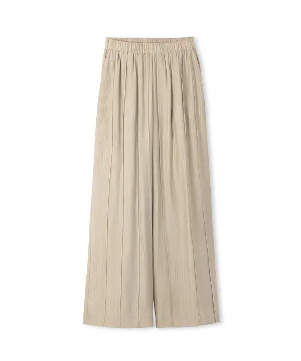 Kadın Dokulu Wide Leg Fit Pantolon-Naturel - 5