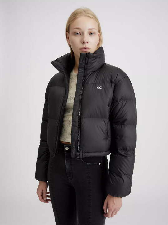 Kadın DOWN CROPPED PUFFER Mont-Siyah - CALVIN KLEIN