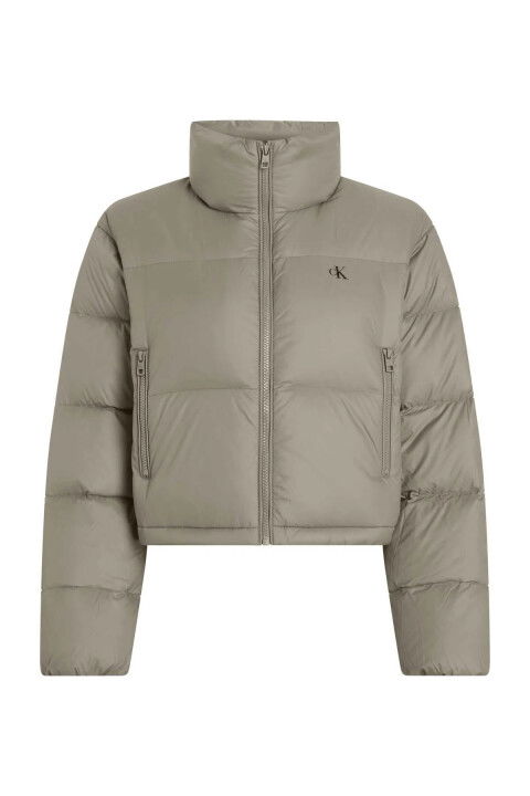 Kadın Down Mini Ck Logolu Kısa Mont - Gri - Calvin Klein