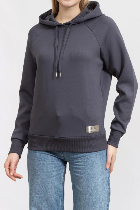 Kadın FELPA Kapüşonlu Sweatshirt-Antrasit - ARMANI EXCHANGE