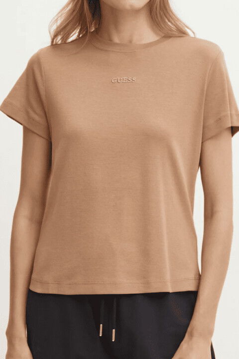 Kadın Gelsey T-Shirt - Camel - Guess