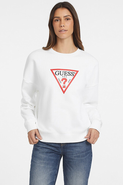 Kadın GJ CN OS ICONIC Sweatshirt - Beyaz - GUESS