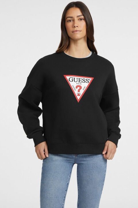 Kadın Gj Cn Os Iconıc Sweatshirt - Siyah - GUESS