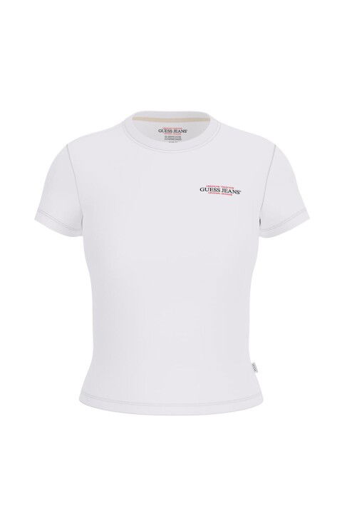 Kadın GJ SS Cn Slim Mini T-Shirt - Beyaz - Guess
